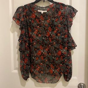 Veronica Beard - Blakely Open Shoulder Top. 100% Silk